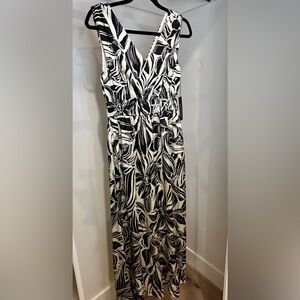 Rachel Zoe Maxi Dress in Black and Cream Print